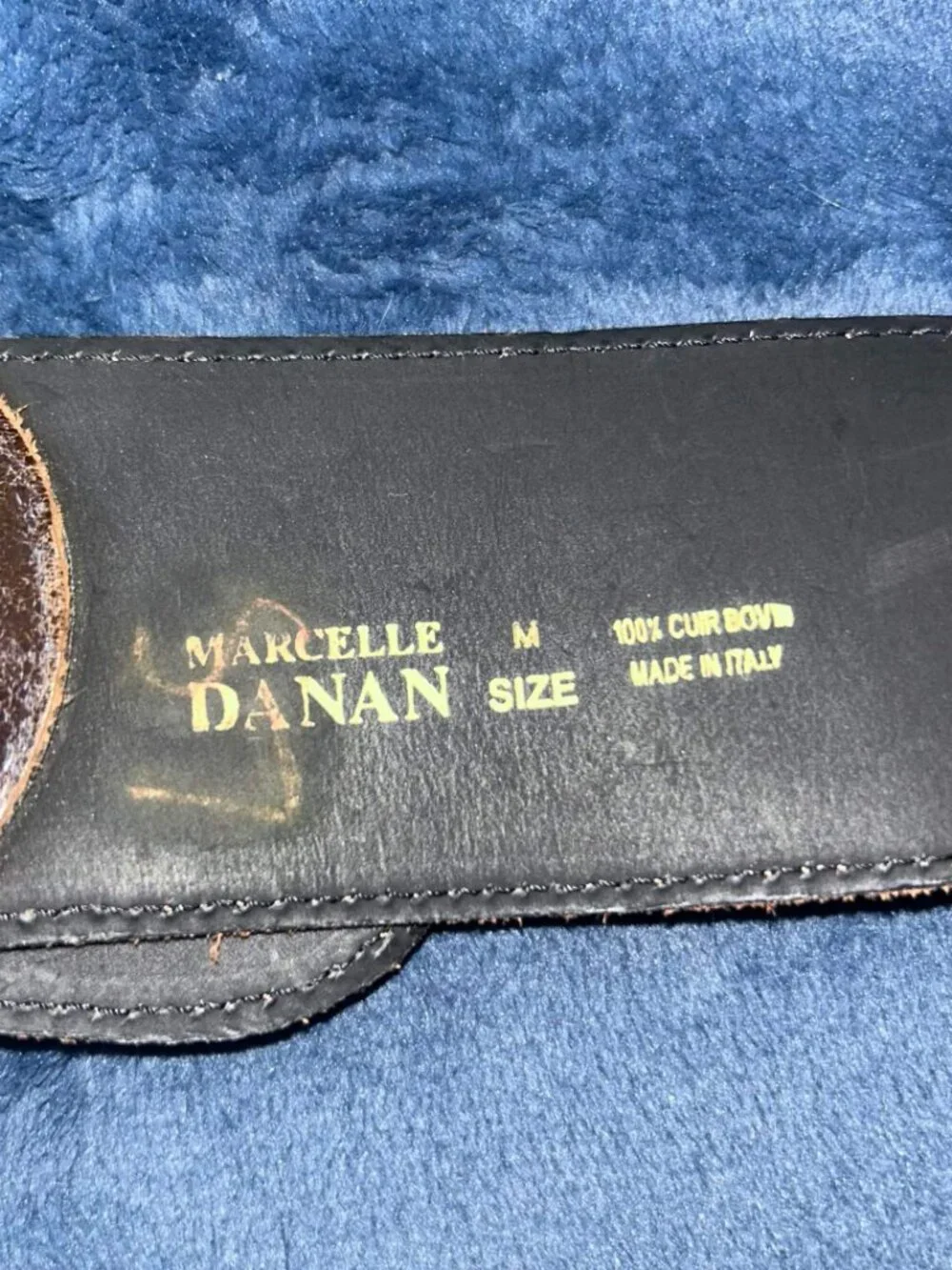 Rare Vintage Marcelle Danan Italy Heavily Embellished Leather Belt & Pouch Set